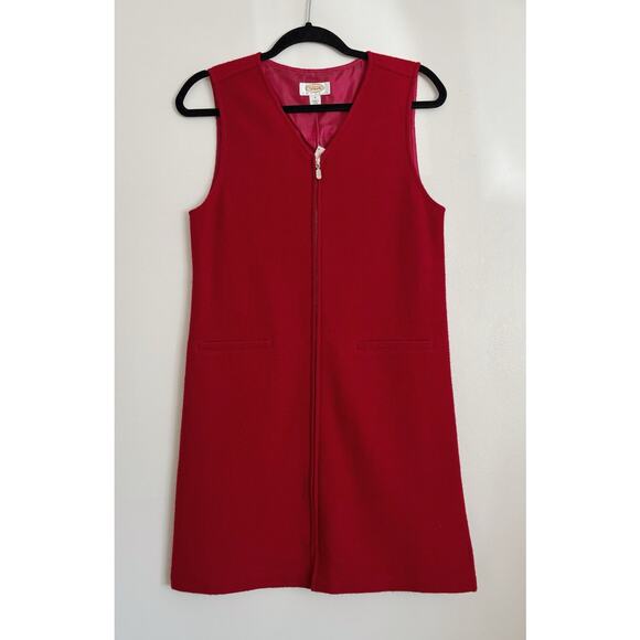 Talbots Dresses & Skirts - Red Vintage Talbots Petite Wool Zip Front A-line Dress 4P